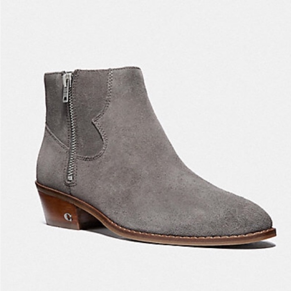 Coach Grey Dani Suede Ankle Booties